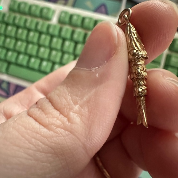 9ct 9k 375 vintage gold articulated fish charm pendant - Picture 8 of 11